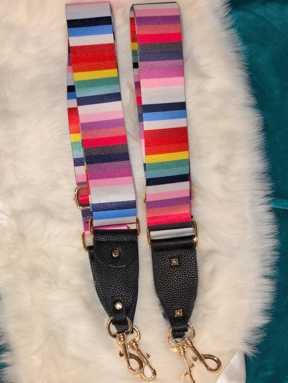 Adjustable Rainbow Stripe Bag Strap - Multicolor - Listing Is For 1 Strap